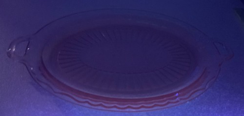 Vintage Anchor Hocking Mayfair Pink Depression Glass Oval Platter W/Handles - Picture 5 of 5