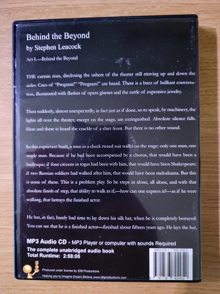 Behind the Beyond, Stephen Leacock Humor Satire (CD, MP3, Audiobook) - Image 2 of 2