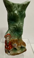 Maruyama Toki Ryuhei Vase Japanese Kutani 1930 Little Red Riding Hood 5.25”
