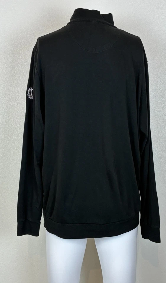 Пуловер мужской Peter Millar Palms логотип клюшки для гольфа 1/4 на молнии XL черный спортивный б/у в отличном состоянии - Изображение 4 из 4