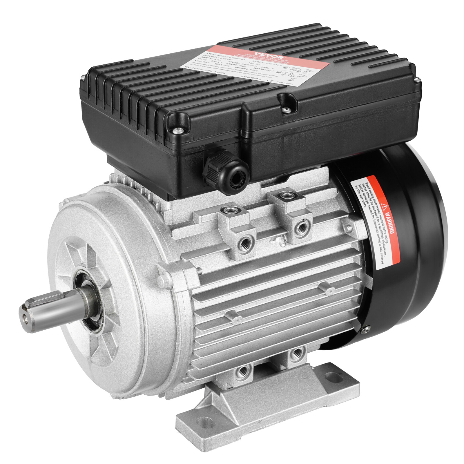 Moteur CA monophasé VEVOR avec arbre de 19mm pour pompe et ventilateur industriel