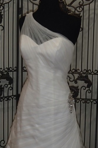 158W PRIVATE COLLECTION 18913 SZ 12 IVORY SILVER FORMAL WEDDING GOWN DRESS - Picture 5 of 12