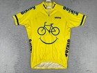 New ListingCycling Jersey Adult Medium Yellow Full Zip Short Sleeve Biking Rear Pockets