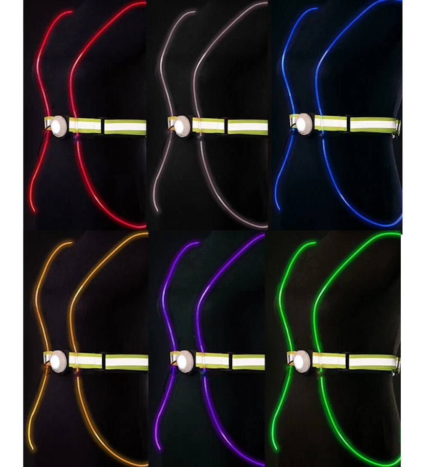 led running vest USB rechargeable reflective gear safety vest - Image 3 of 4