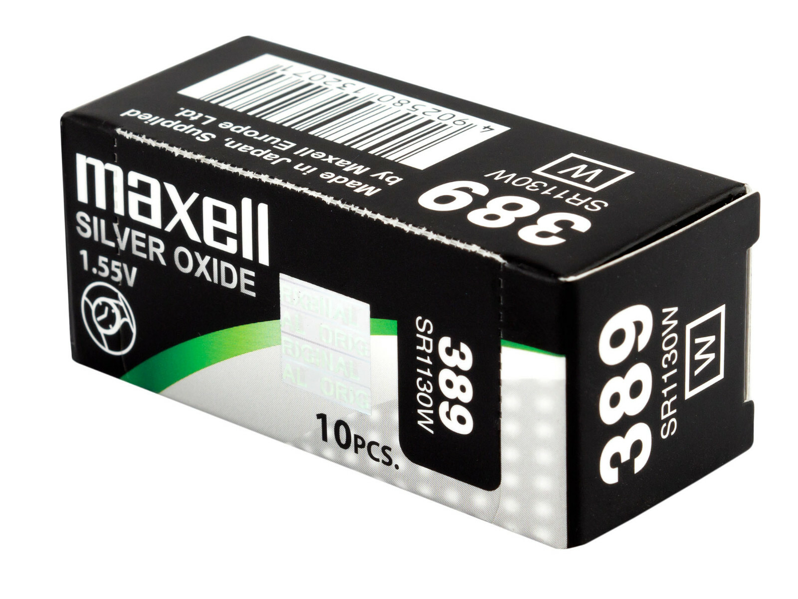 Scorta 10 Pile Maxell 389 SR1130W 1.55V - Ideali per Calcolatrici e Giochi