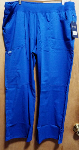 3 Pairs Cherokee Bottom Scrubs Royal Blue Petite XL Modern Classic Stretch NWT