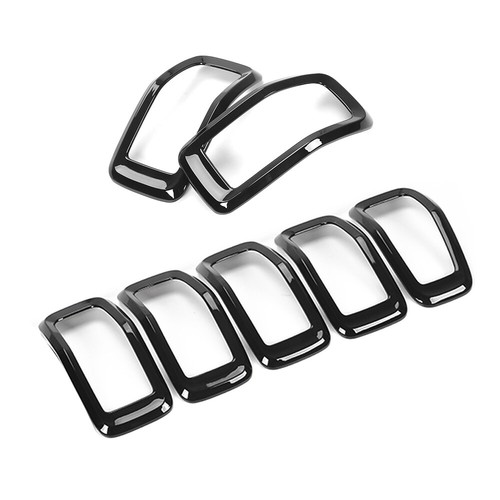 for 2014-2018 Jeep Cherokee Black Car Front Grille Inserts Grill Frame Trim 7pcs - Picture 8 of 9