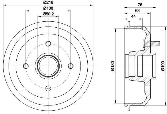 MINTEX MBD008 BRAKE DRUM Rear
