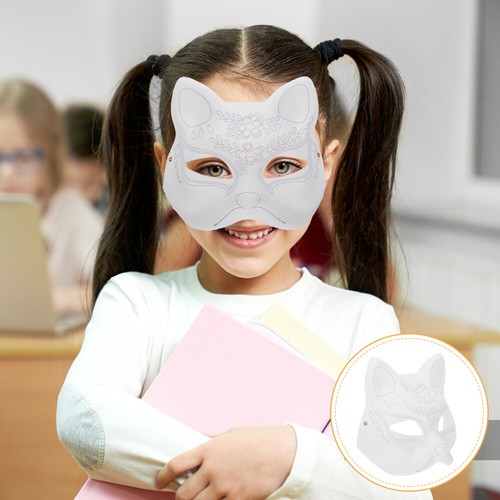 Masque De Chat Enfant Manquer D'animal À Peindre Masques Décorer - Photo 9/12