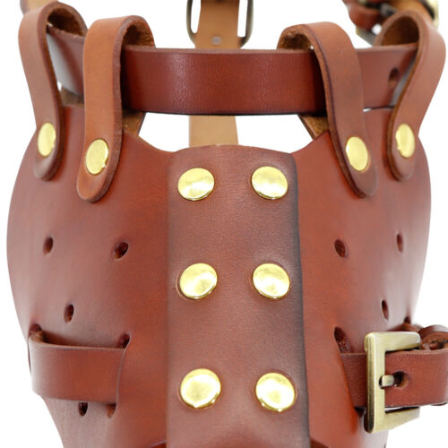 Leather Dog Mouth Cover Breathable Anti-Biting Basket Muzzle for German Shepherd - Picture 8 of 26