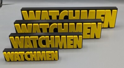 Watchmen - 3D gedrucktes Logo für Regal, Schreibtisch oder Wandhalterung.