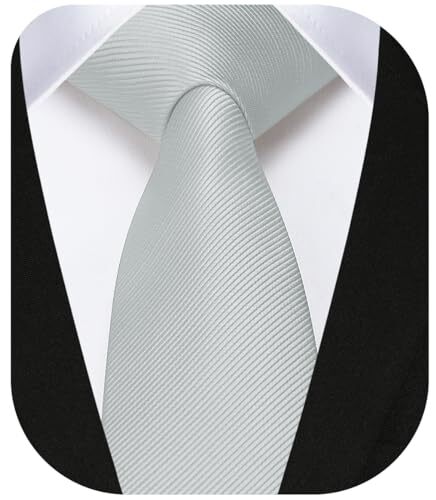 Corbatas de color liso para hombre 2,17"" corbata ajustada formal 2,17 pulgadas de ancho blanco - Imagen 2 de 6