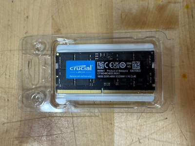 Crucial 16GB DDR5 4800 MHz SO-DIMM Memory (CT16G48C40S5) for
