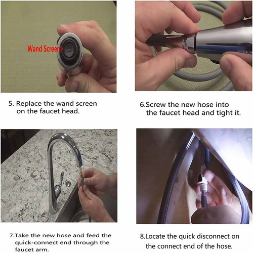 Flexible Pull Out Spray Replacement Hose Kit For Pulldown Kitchen Faucets - Picture 9 of 9