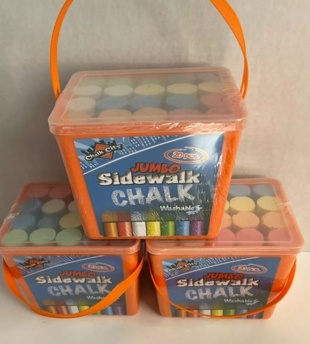 Chalk City Sidewalk Chalk, Jumbo Chalk, Non-Toxic, Washable, Art Set  (20-Count)