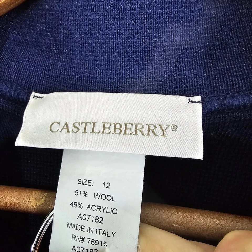 Conjunto de pantalón Castleberry para mujer 12 chaqueta grande traje botón mezcla de lana conjunto Foto 3 de 4