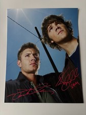 JENSEN ACKLES &JARED PADALECKI signed Autogramm 28x35cm SUPERNATURAL
