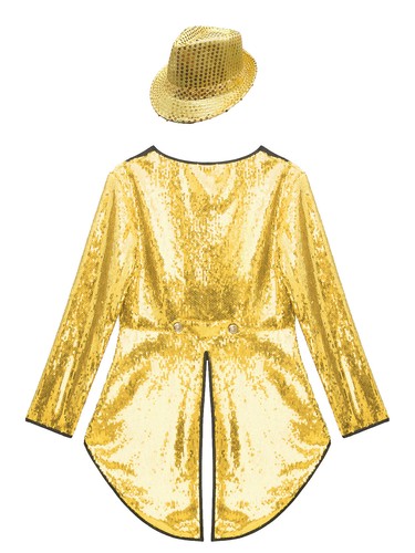 Damen Frack Festival Jacke glänzend Kostüm Cosplay Oberbekleidung Hüte Outfits - Bild 36 von 75