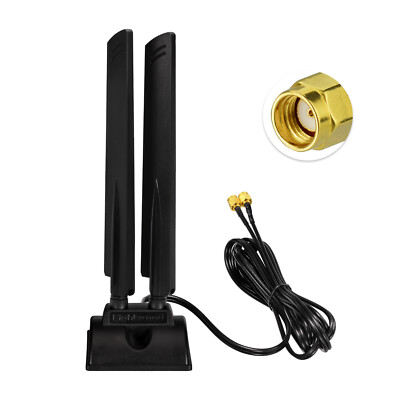 WiFi 6E Antenna Tri-Band RP-SMA Male Magnet for PC Desktop Computer Motherboard