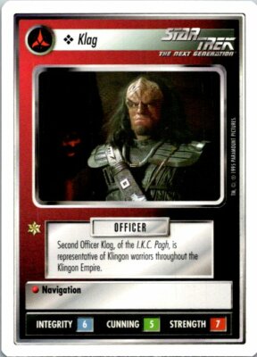 Star Trek Premiere 1E White Border WB CCG Card Klag