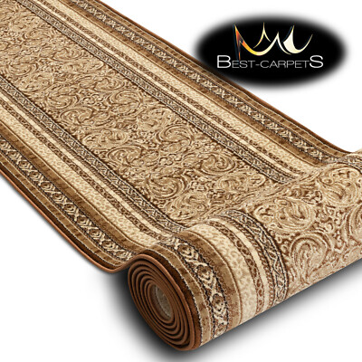 Traditioneller Teppichläufer ''''ROYAL'''' Breite 70-150 cm braun/Senf beste Qualität