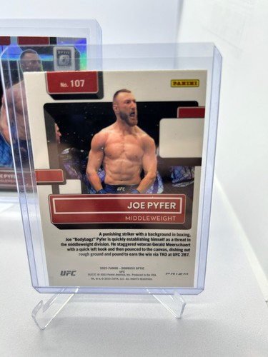 2023 Panini Donruss Optic UFC Joe Pyfer Rated Rookie Silver Prizm #107 RC - Picture 2 of 2