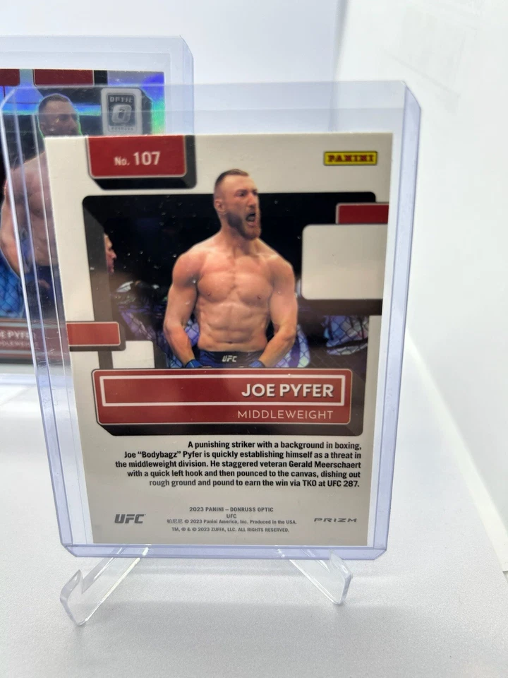2023 Panini Donruss Optic UFC Joe Pyfer Rated Rookie Silver Prizm #107 RC - Image 2 of 2