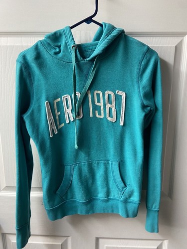 Aeropostale Hoodie Pullover Fleece Junior Gr. Small grün Spruch klassisch - Bild 1 von 6