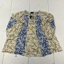 GiGio Ivory Floral Long Sleeve Blouse Women’s Size Medium NEW