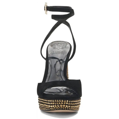 Vince Camuto Women's Inna Studded Platform Block Heel Rhinestones Black 8.5M - Picture 4 of 9