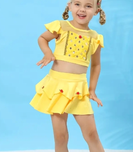 NEW Boutique Princess Belle Beauty and the Beast Girls Bikini Swimsuit - Picture 5 of 7