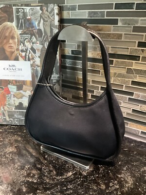 Vintage Coach Mini Neo Ergo Zip Neoprene & Leather Satchel Purse