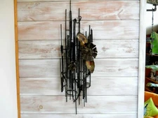 Brutalist Copper  and Metal Wall Sculpture Industrial Jere Era Mid Century