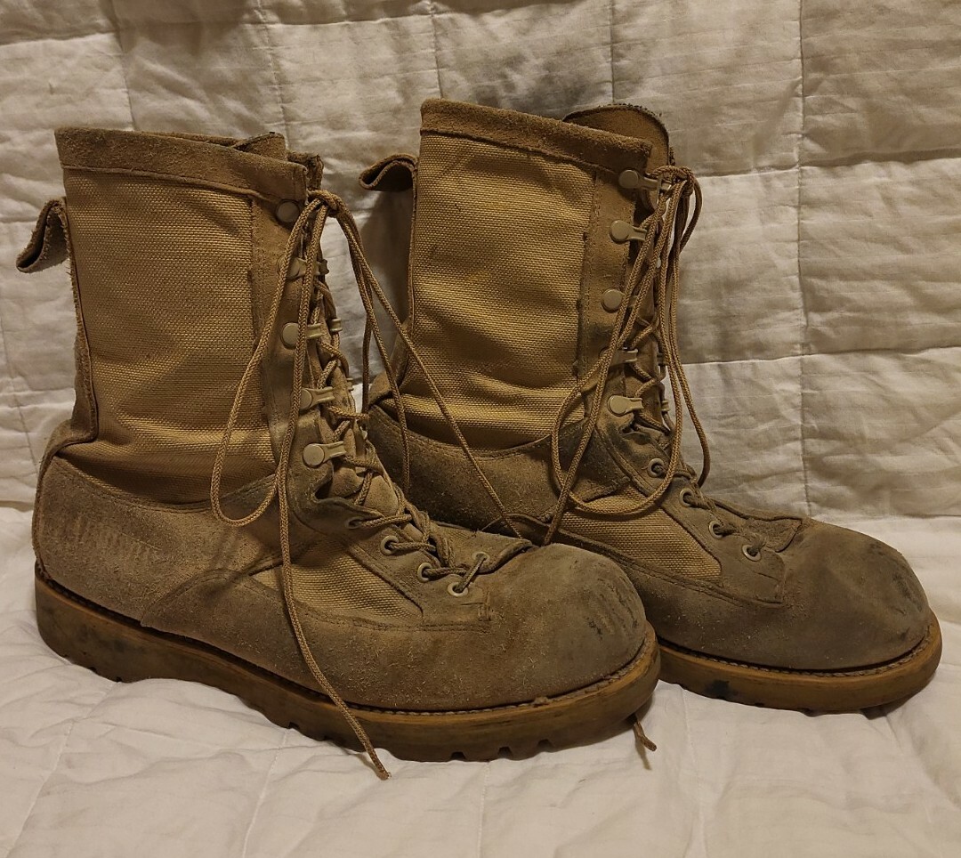 ADDISON Mens Military Desert Tan Combat Boots Size 11… Gem