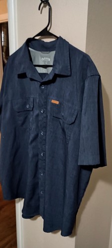 Orvis Mens Short Sleeve Button Down Shirt Size XXL Dark Blue - Picture 4 of 13