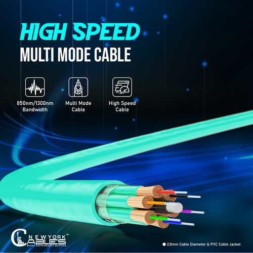 OM4 LC auf LC Glasfaser Patchkabel Multimode Duplex Aqua 50/125 SC ST 1M-15M - Bild 31 von 32