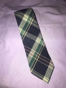 Lands End Mens Necktie White MultiColor Stripe 100/% Cotton Made in USA NEW