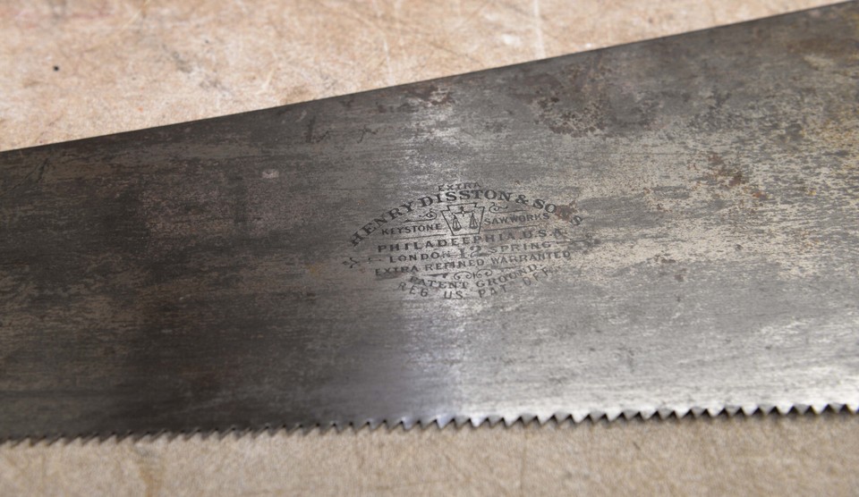2-disston-hand-saws-no-12-antique-1888-1896-d-12-collectible-7-tpi
