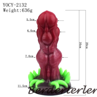 Green Dildo On The Base Strong Sucking Big Knot Silicone Sex Toys  Masturbation | eBay