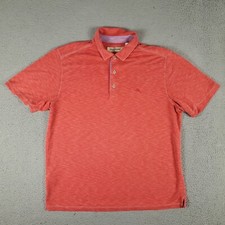 Tommy Bahama Polo Shirt Mens Large Coral Casual Short Sleeve
