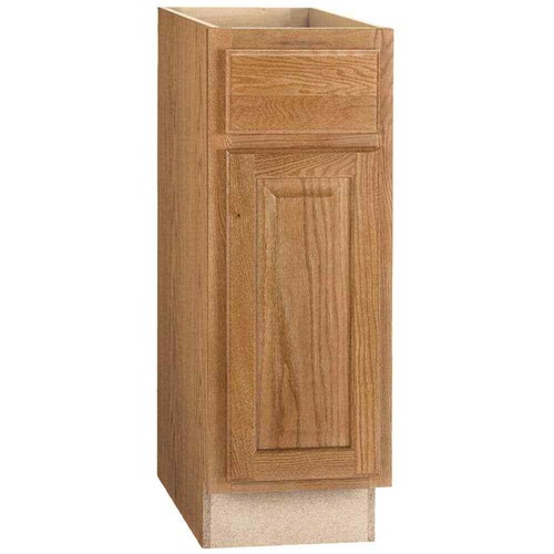 Hampton 12 in. W x 24 in. D x 34.5 in. H Assembled Base Kitchen Cabinet in Mediu