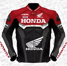 HONDA CBR Pro Rider Motorcycle Real Leather Jacket with complete Protections