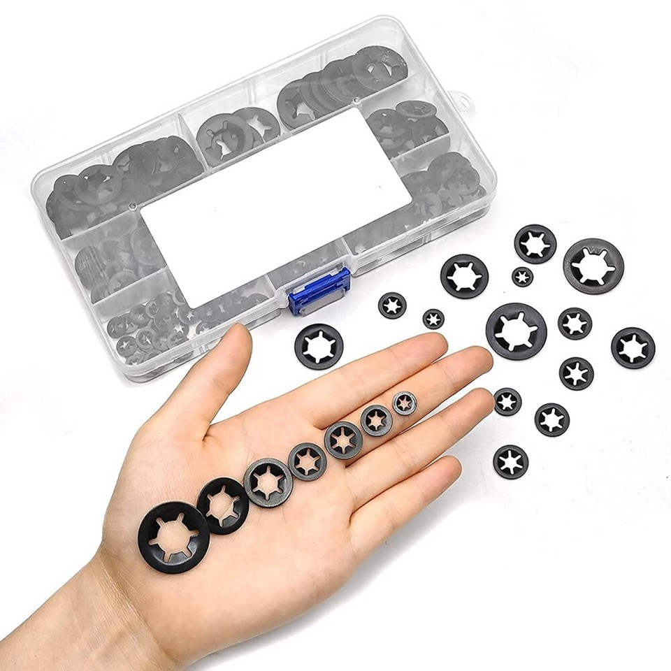 Uxcell 8 Starlock Washer 7.4 I.D. 15 O.D. Internal Tooth Lock Washers Push-On Locking Speed - Foto 4