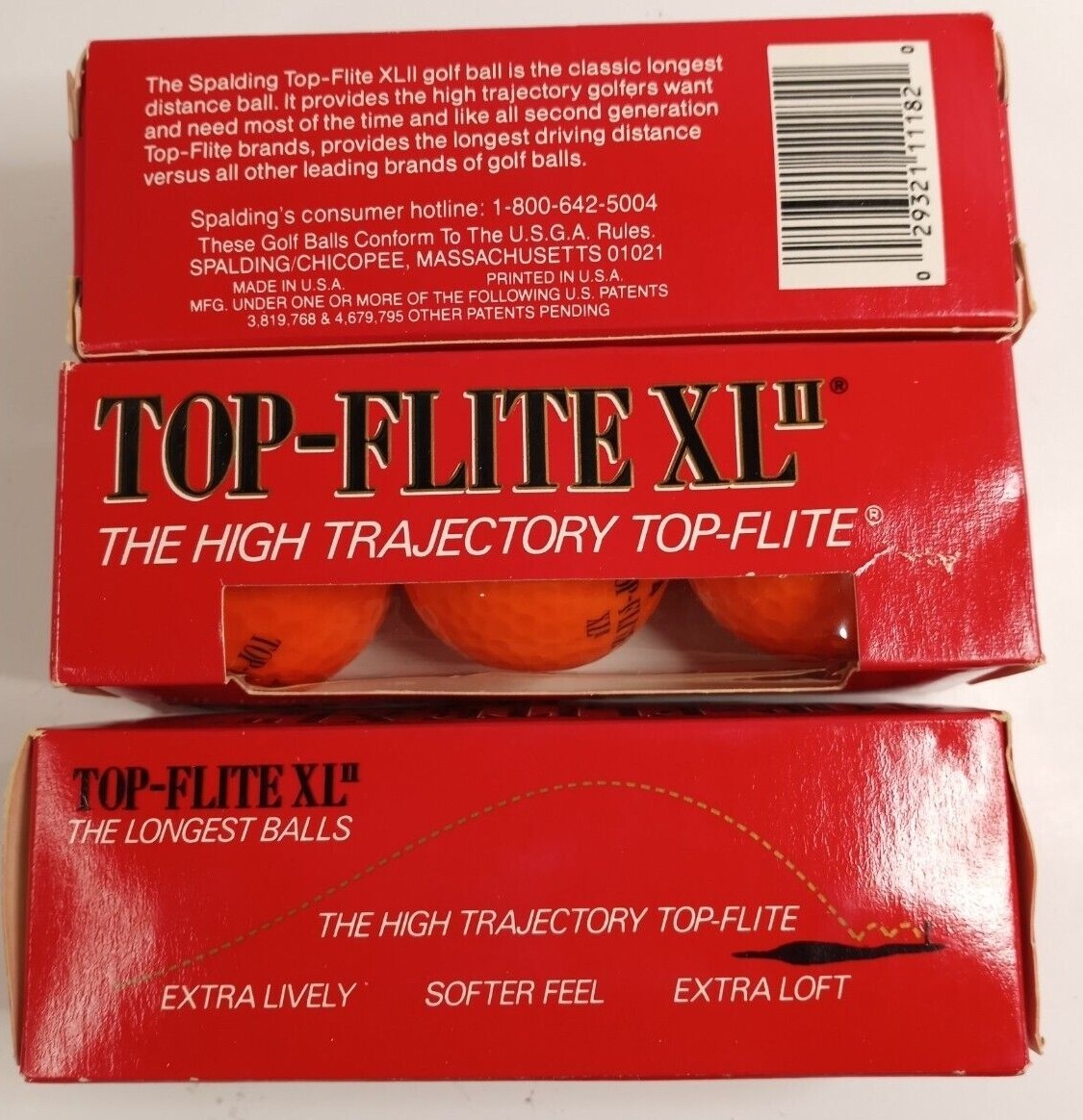 High Trajectory Spalding Top-Flite XL2 Orange Golf Balls 3-pack  Top Flite XLII