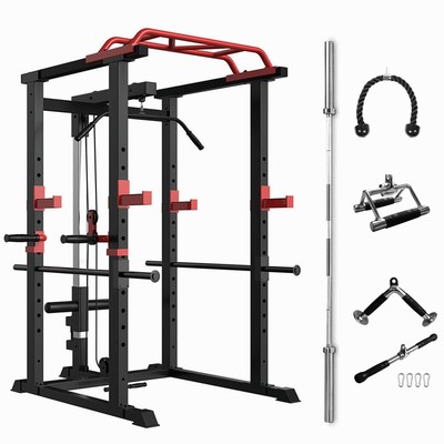 Squat Power Cage Rack Stands Gym Equipment 1000-Pound Capacity Exercise Olympic