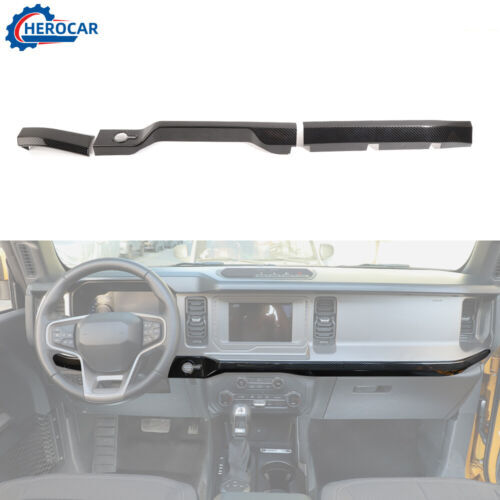 13x Center Console Dashboard Cover Trim Bezel For Ford Bronco 2021+ Carbon Fiber - Picture 7 of 15