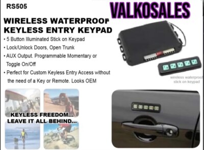 Accele RS505 Wireless Waterproof Keyless Entry 5 Button Keypad for Car Truck (W)