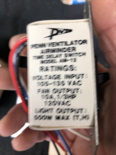 1-PENN VENTILATOR TIME DELAY SWITCH MODEL AM-12 PART#59380 10 A AMPS - Picture 7 of 11