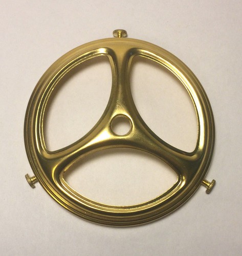 New 4" Fitter Unfinished Stamped Brass Shade Holder w/ 3 Set Screws, 1/8 IP #74U - Picture 2 of 4