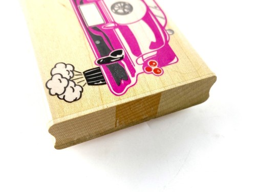 1990 RubberStampede Car Mobile Wood Mounted Rubber Stamps 4.25" x 2.75" - Picture 3 of 9